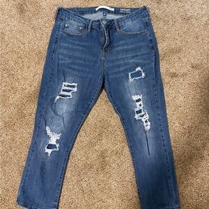 !it jeans Women's Distressed Dark Blue Jeggings